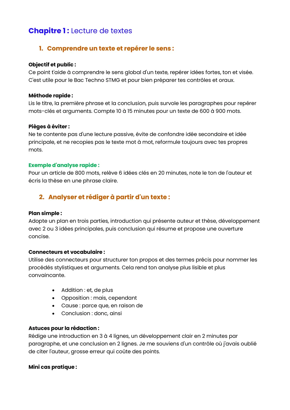 Example Fiche de Révision Bac STMG